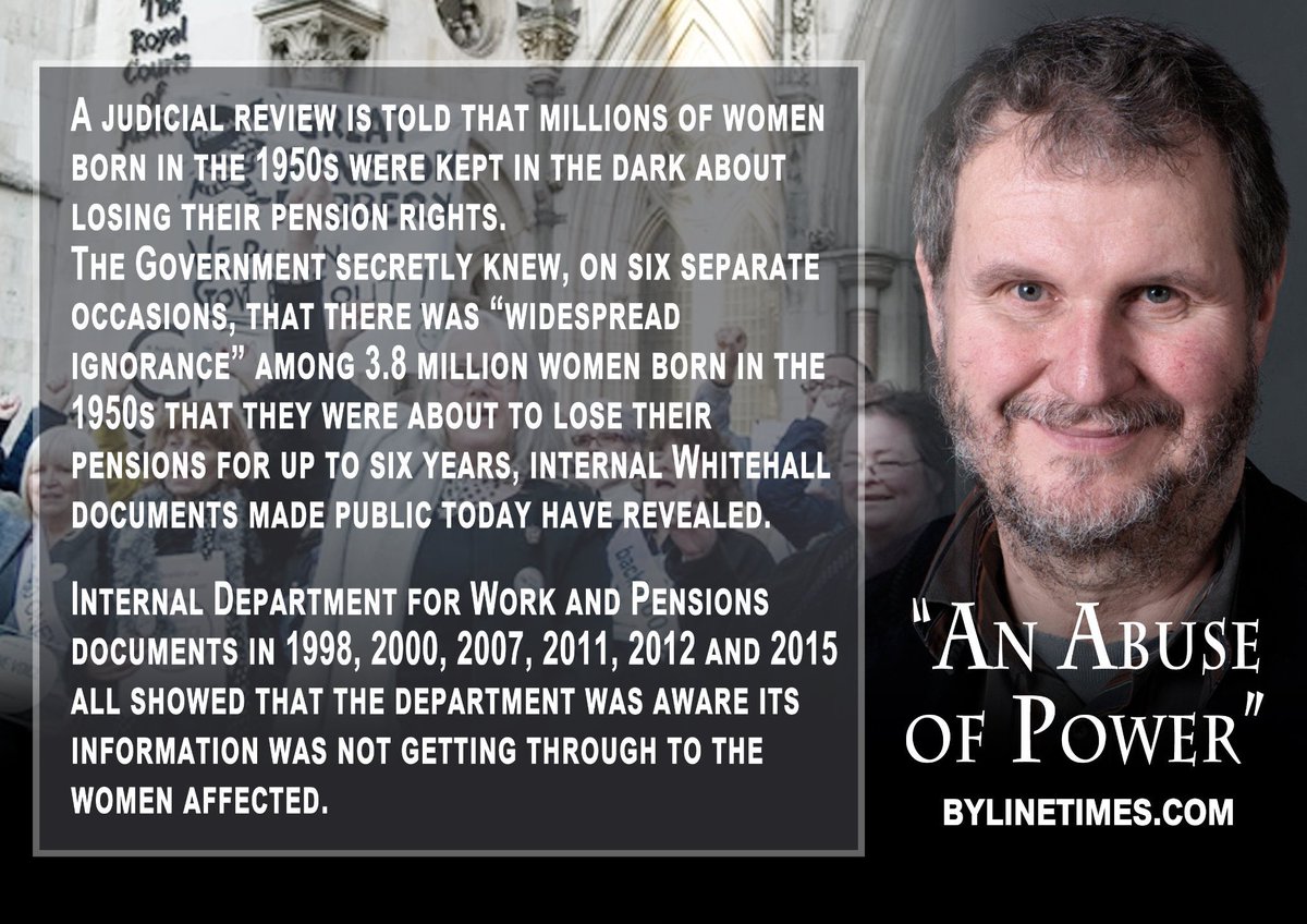 ANonniemuss's tweet photo. You forgot to mention the millions of hard working #50sWomen that as they approached their 60th birthdays were told they had to wait 5 years longer! They then added another year making it SIX years without a pension! NO LETTERS, NO WARNINGS, NO TIME TO PREPARE! which the @DWPgovuk knew all about and is guilty of proven maladministration and yet still this injustice has not been rectified by #FullRestitution Women are dying never having received a penny! This disgraceful treatment of workers should be shouted from the rooftops by the unions these women paid into! Nothing! And still it continues as these women suffer!