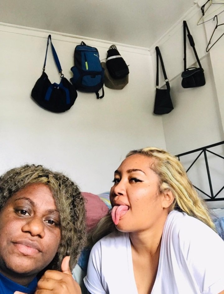 With my ugly cousin🤣 
But but we look goooooood👅😄🔥