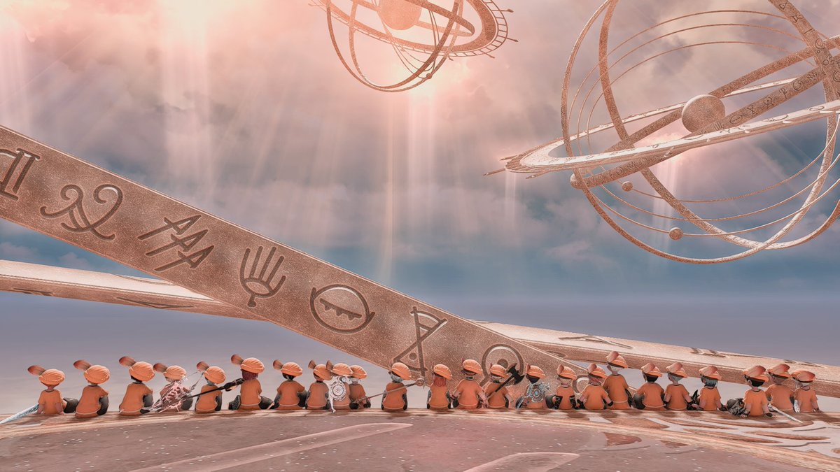 Nitrovgen's tweet photo. Last Endwalker alliance raid with the popotos 🥺Very amazing backgrounds!
#lalahellfc #ララフェル https://t.co/4ki4w6B7ch