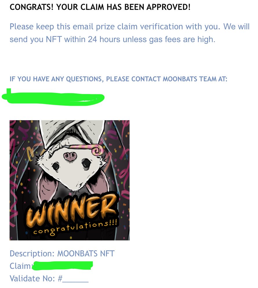 Moon_Bats's tweet photo. Hooray! We have a winner! π Congrats to @MyCryptoRomance for scoring the last MoonBat NFT in our Week 1 scratch-off event! π π
A heartfelt thanks to everyone who participated this week.β€οΈ
Week 2 starts Monday, 6 pm EST, with even more prizes! Stay tuned!π #MoonBatober https://t.co/z8QxleL68C