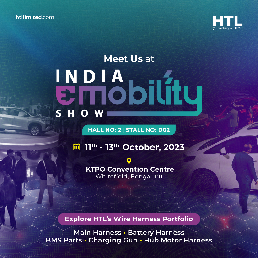 htl_limited's tweet photo. We are excited to be at the second edition of India eMobility Show.
𝐌𝐚𝐫𝐤 𝐲𝐨𝐮𝐫 𝐜𝐚𝐥𝐞𝐧𝐝𝐚𝐫 𝐟𝐨𝐫:
📅 11-13th Oct
📌 KTPO Convention Centre, Bengaluru.
We’d love to see you at our Stall D02.
#HTLLtd #IES23 #indiaemobilityshow #electricvehicles #wiringharness https://t.co/VMdD54d6ag