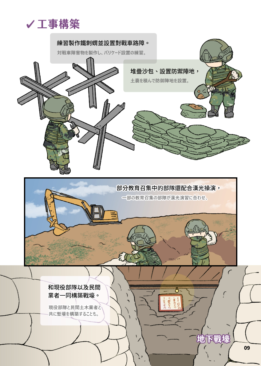 台湾は有事に備えて、2022年から予備役(除隊志願兵)と後備役(除隊義務兵)の訓練を強化しています。ぬるかった訓練内容をより実戦的なものになりました。 何より野戦ではなく市街戦がデフォになっていることは、相手の実力をちゃんと捉えていることです。
