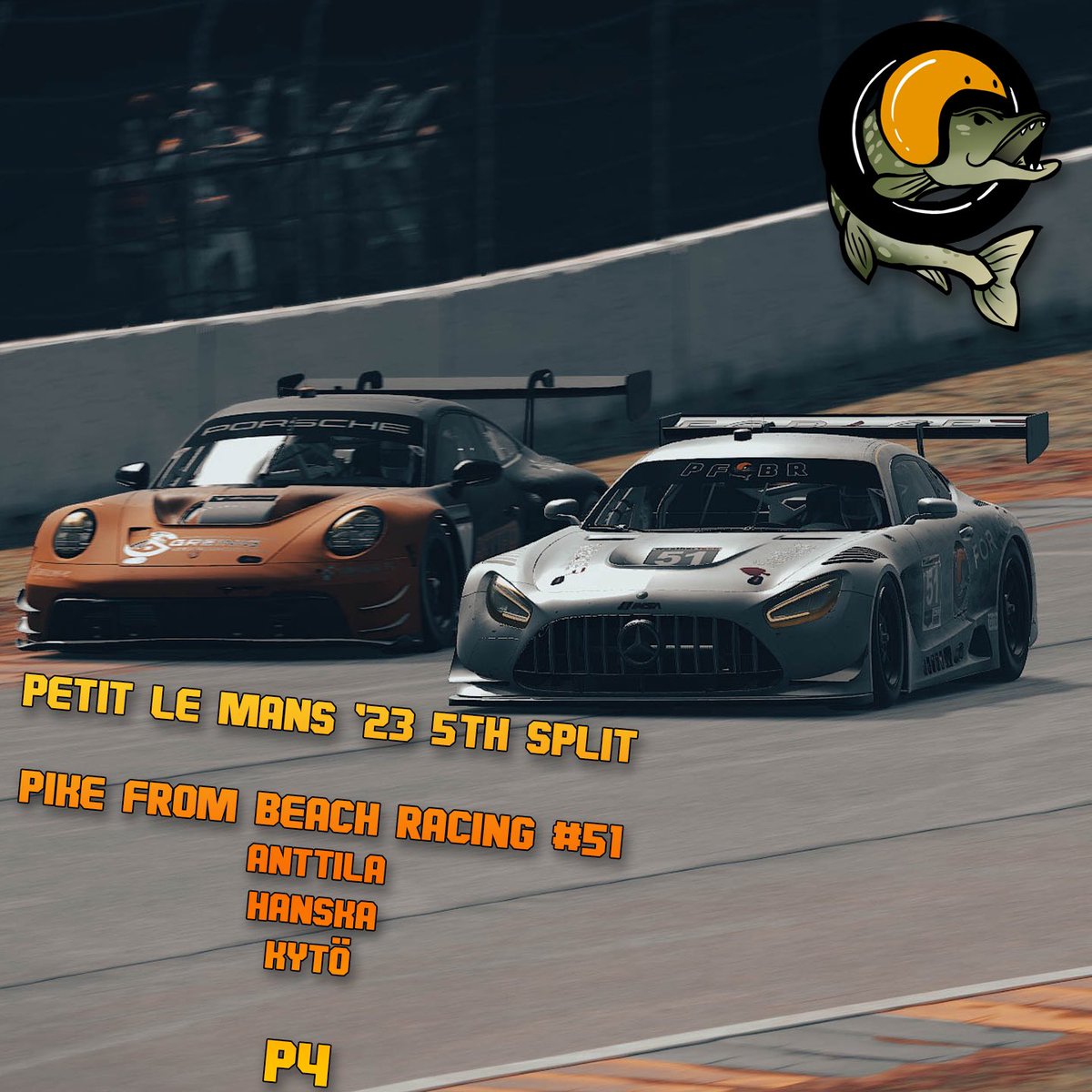 Guys did a great job today at Petit Le Mans despite some unlucky events 💪🏻 P4 in the bag and last but not least, we survived to the chequered flag 🏁 

Car number 51 with Eero, Aleksanteri and Mikko

#makepikegreatagain #petitlemans #iracing