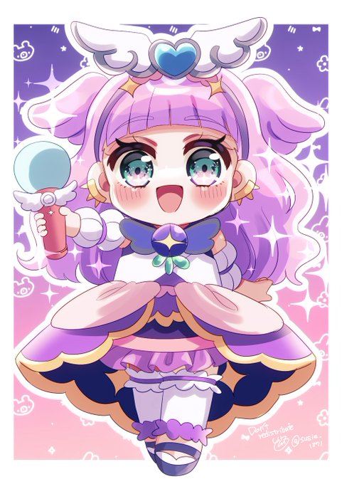 キュアマジェスティになりきるエルちゃん💜💜
#precure 