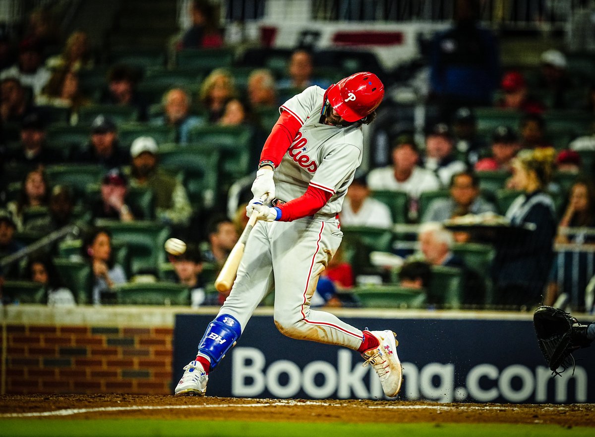 Phillies's tweet photo. #RedOctober Bryce hits different https://t.co/UcCdew8Bu2