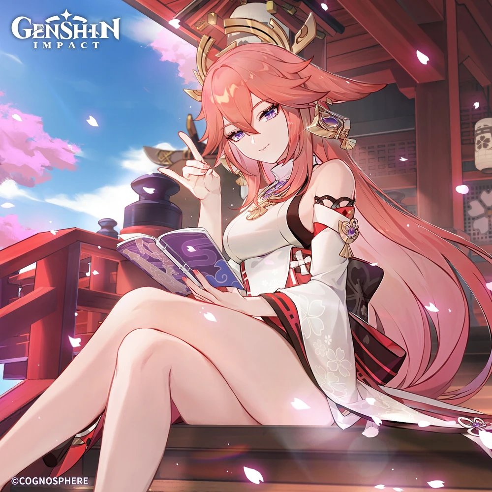 DailyYae's tweet photo. if you call yae miko ugly you're actually the one ugly https://t.co/FxGEMb54RA