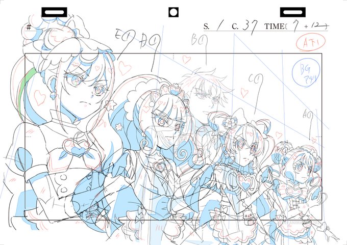 久しぶりにプリキュアを見ました。 原画に進藤満尾さんを発見!  プリキュアは東映の知人からの依頼もあり、何度かお手伝いしました。画は以前描いたL/Oです。・・・懐かしい。
