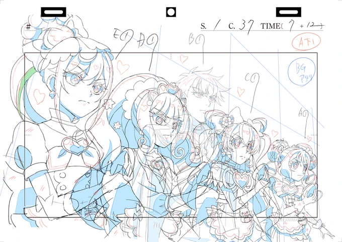 久しぶりにプリキュアを見ました。 原画に進藤満尾さんを発見!  プリキュアは東映の知人からの依頼もあり、何度かお手伝いしました。画は以前描いたL/Oです。・・・懐かしい。