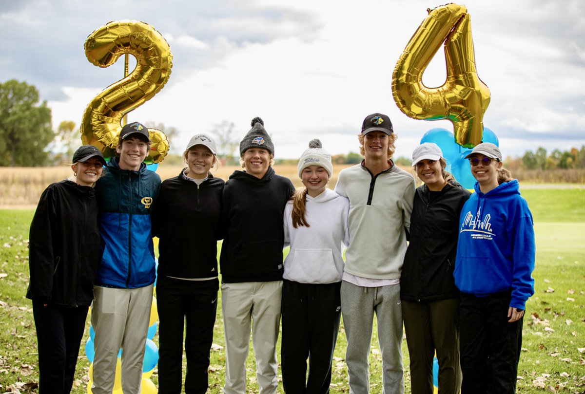 GLHS_boys_golf's tweet photo. The Gahanna Girls and Boys Golf Teams celebrated their Seniors today with a fun outing at St Albans Golf Club. 
Good luck to both teams this week at Districts! Go Lions!  #OnePrideOneFamily https://t.co/vEvlpL3YmF