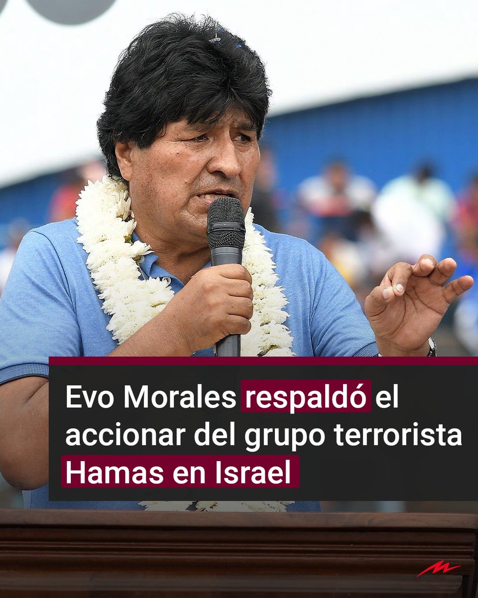radiomitre's tweet photo. 📢 El expresidente de Bolivia, Evo Morales, ratificó los ataques de Hamas en Israel a través de su cuenta personal de X (ex-Twitter).

👉🏻 “Desde Bolivia, condenamos las acciones imperialistas y coloniales del gobierno sionista israelí”, sentenció. https://t.co/KVGDiZF7X8