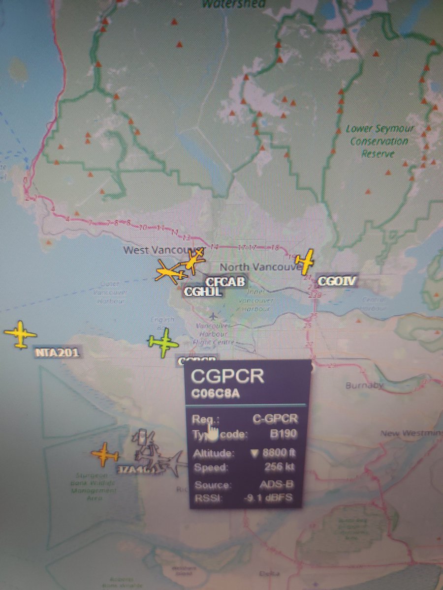 BCScan1's tweet photo. C-FCAB 🚁scolded for practically turning into another helicopter by Harbour tower @ 1705 Hrs , cleared in one direction turned w/out clearance 
#VancouverBC #ADSB 
#NavCanada #NotMadeup https://t.co/vW6sfAKJzh