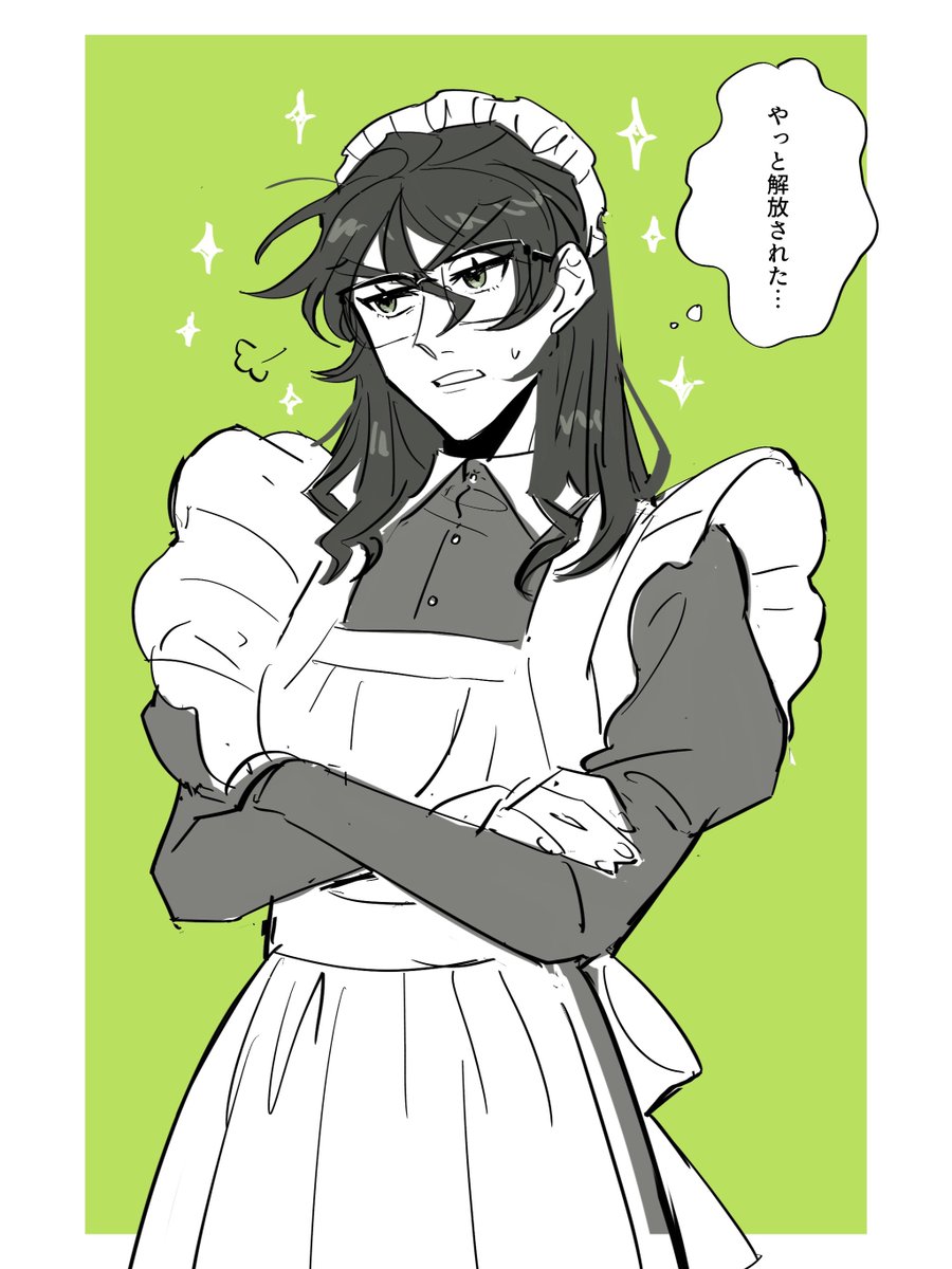 @btmtftm 
女装メイドカフェに駆り出された弁護🌻
クラスの女子に揉みくちゃにされました 