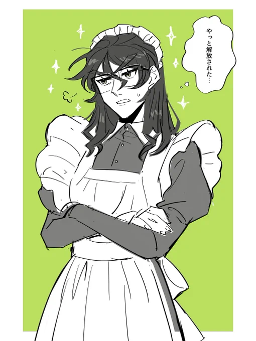 @btmtftm 
女装メイドカフェに駆り出された弁護🌻
クラスの女子に揉みくちゃにされました 