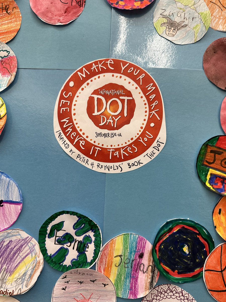 freigert77's tweet photo. Southeast Elementary celebrated International Dot Day 2023 and our display is complete. Every child &amp; adult started with a dot, designed it, &amp; signed to make their mark this year! @DotClubConnect @peterhreynolds #cedarpride
#proudPAeducator #dotday2023 https://t.co/wK8pEG6CcJ