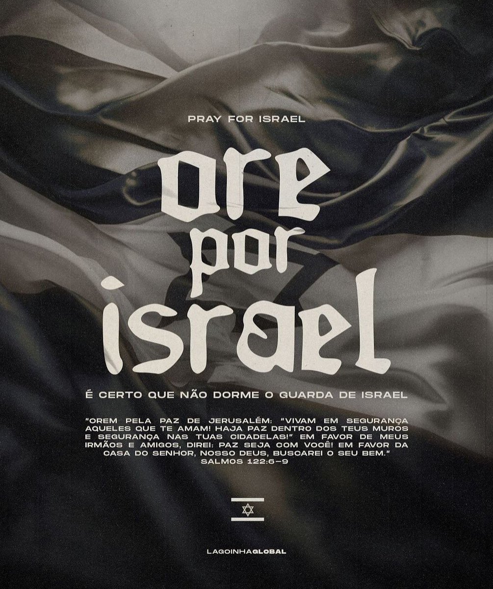 katileal's tweet photo. Orai pela paz de Jerusalém; prosperarão aqueles que te amam. 
Haja paz dentro de teus muros, e prosperidade dentro dos teus palácios. 
Por causa dos meus irmãos e amigos, direi: Paz esteja em ti.

Salmos 122:6-8

#OrePorIsrael
#PrayForIsrael https://t.co/6LlyytlZQY