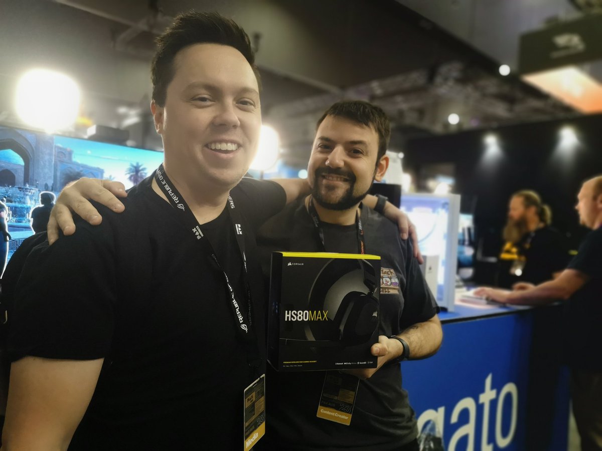 CORSAIRANZ's tweet photo. Congrats @_jakebarros who won the @Nicktacula Assassin's Creed Mirage Challenge and a HS80 Max!
#CorsairPAXAUS2023 https://t.co/gsj9jIGUQm