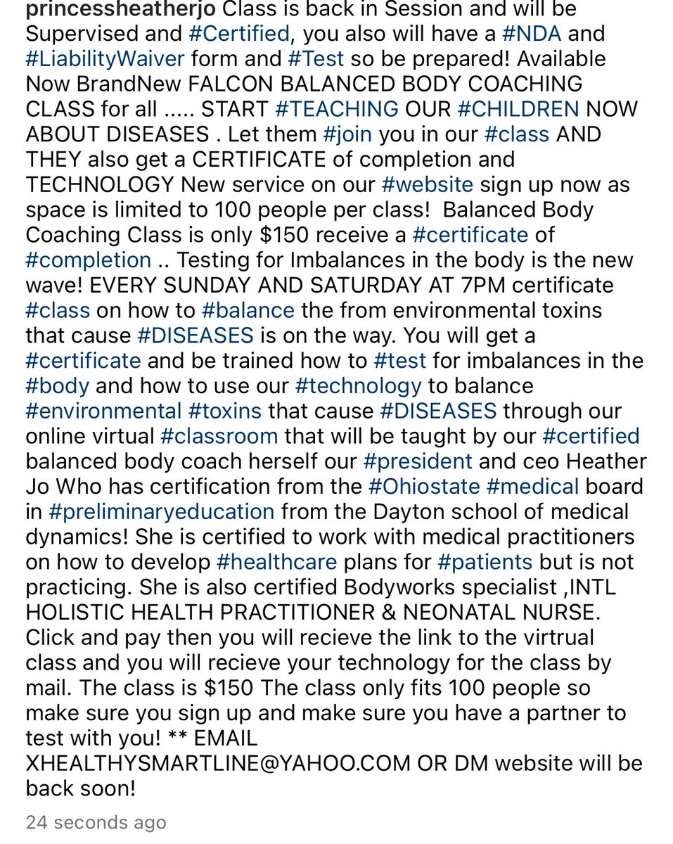 1Princess_HJO's tweet photo. Class is back in Session and will be Supervised and #Certified, you also will have a #NDA and #LiabilityWaiver form and #Test so be prepared! Available Now BrandNew FALCON BALANCED BODY COACHING CLASS for all ..... START #TEACHING OUR #CHILDREN NOW ABOUT DISEASES . Let them #join https://t.co/oxHf6w2EgA