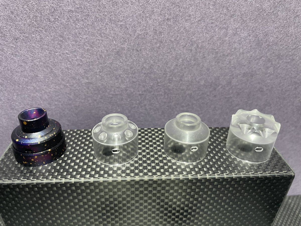 MrPurpleMen's tweet photo. Nar Mods『NarDa』

Bell cap製クリアキャップ3種
Never Normal製スプラッシュキャップ
BFピンonly
箱無し、付属品無し

11,000円　送料込み

#vape放出 #拡散RT希望 https://t.co/IGLLUomSSk