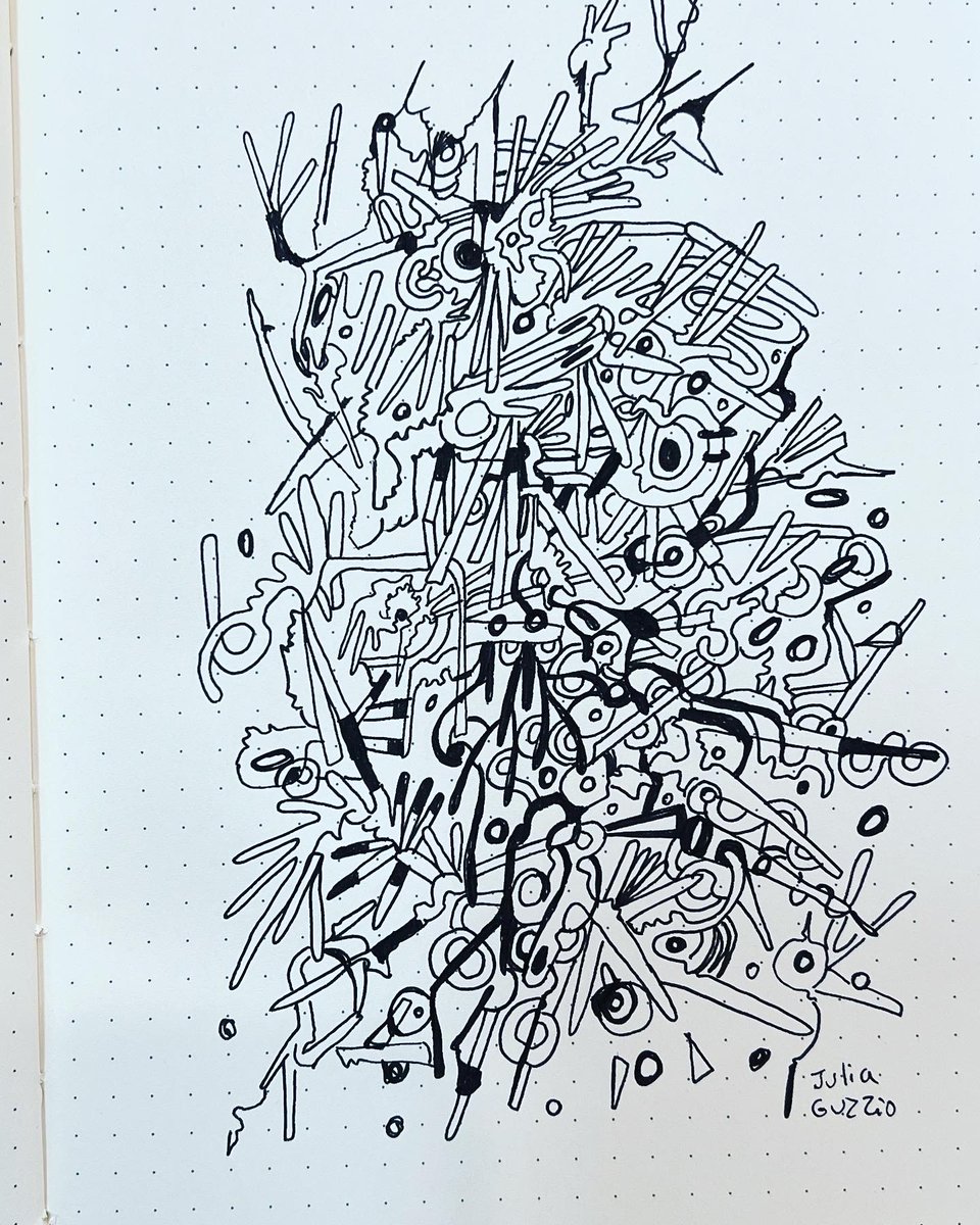JuliaLaCcat's tweet photo. Tonight’s line drawing practice in my sketchbook #sketchbook #lineart #lineartwork #juliaguzzio #contemporaryart #contemporarydrawing #abstractartist #abstractdrawing #abstractlinework #abstractlineart #micronpen #bicpen #ballpointpenart https://t.co/psL6wShfU4