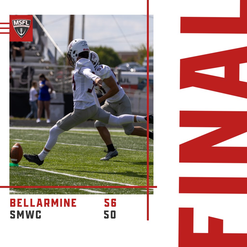 First OT game of the season between the two undefeated teams ended with <a href="/BUKnightsFB/">Bellarmine Sprint Football</a> beating @SMWCSprintFB for the first time