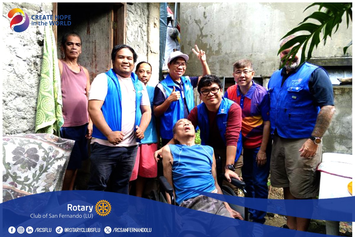 RCSanFernandoLU's tweet photo. September 7: In our ongoing mission to spread compassion and make a difference, our club proudly conducted the 2nd Pilid Ti Ayat wheelchair donation event for this Rotary year at Barangay Tanqui where we have given 2 wheelchairs to deserving individuals. https://t.co/nEUgXP6Kes