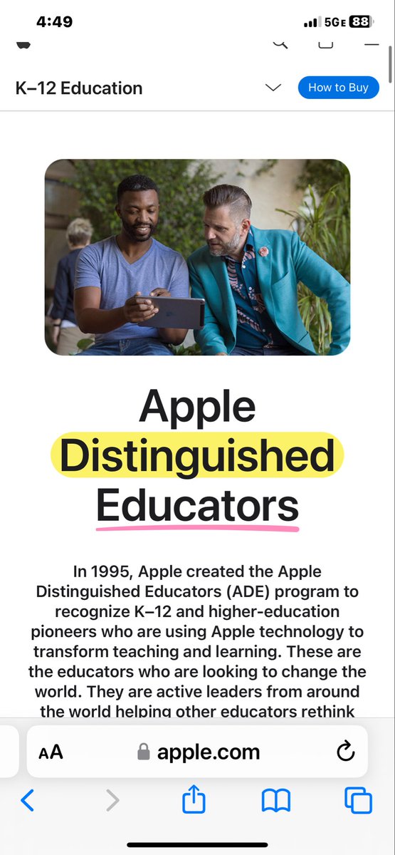 kellycroy's tweet image. Day 27
#AppleEducationCommunity30DayChallenge  Challenge: learn about The Apple Distinguished Educator program inside the community here: apple.com/education/k12/… I was accepted in 2011. Watch the video and learn more. Set big goals. Go for it. Love it. #AppleDistinguishedEducator
