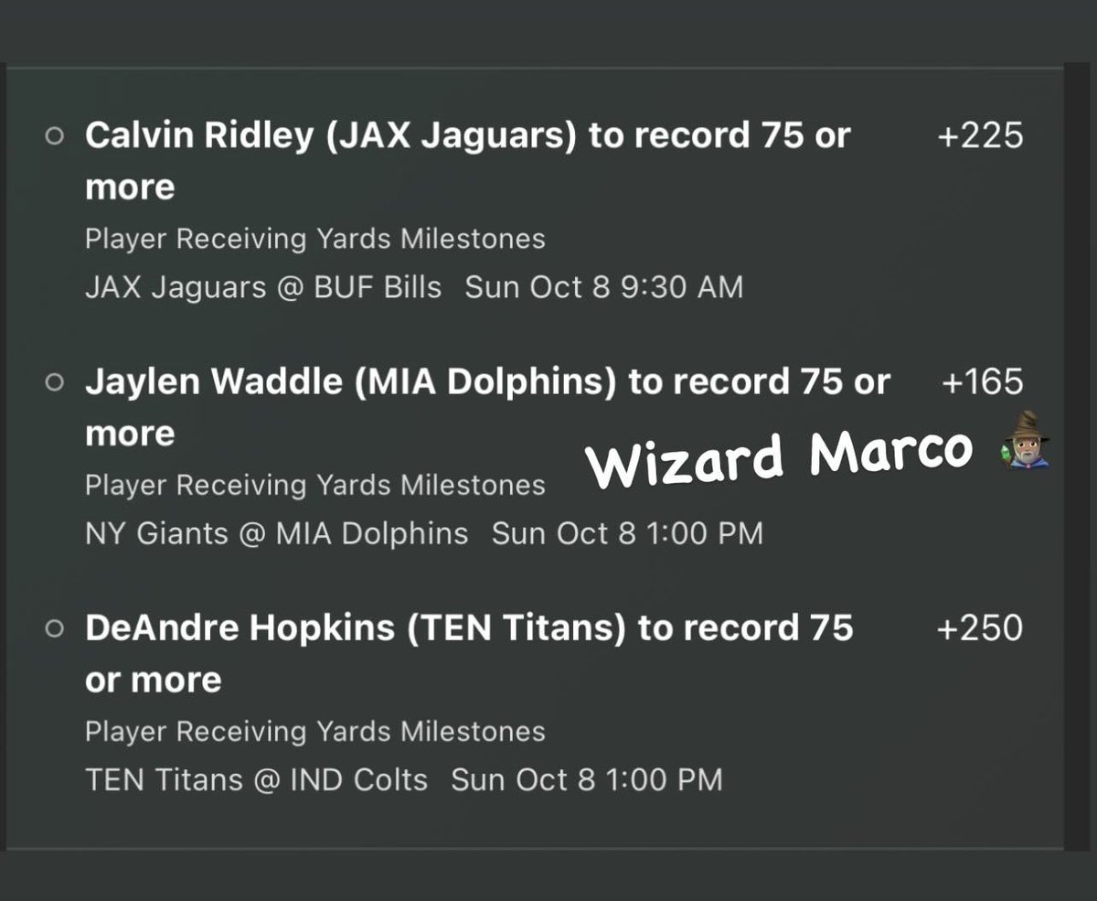 TakeRisk1998's tweet photo. Yards lay for tomorrow πΈπ
Each guy are in good spots to have great games tomorrow!! This could be a fun cash for the day ππ§π½ββοΈ
Love this lay I think she gone CRANK
#WizardMarco π§π½ββοΈ #GamblingTwitter https://t.co/Trllf0I2I3