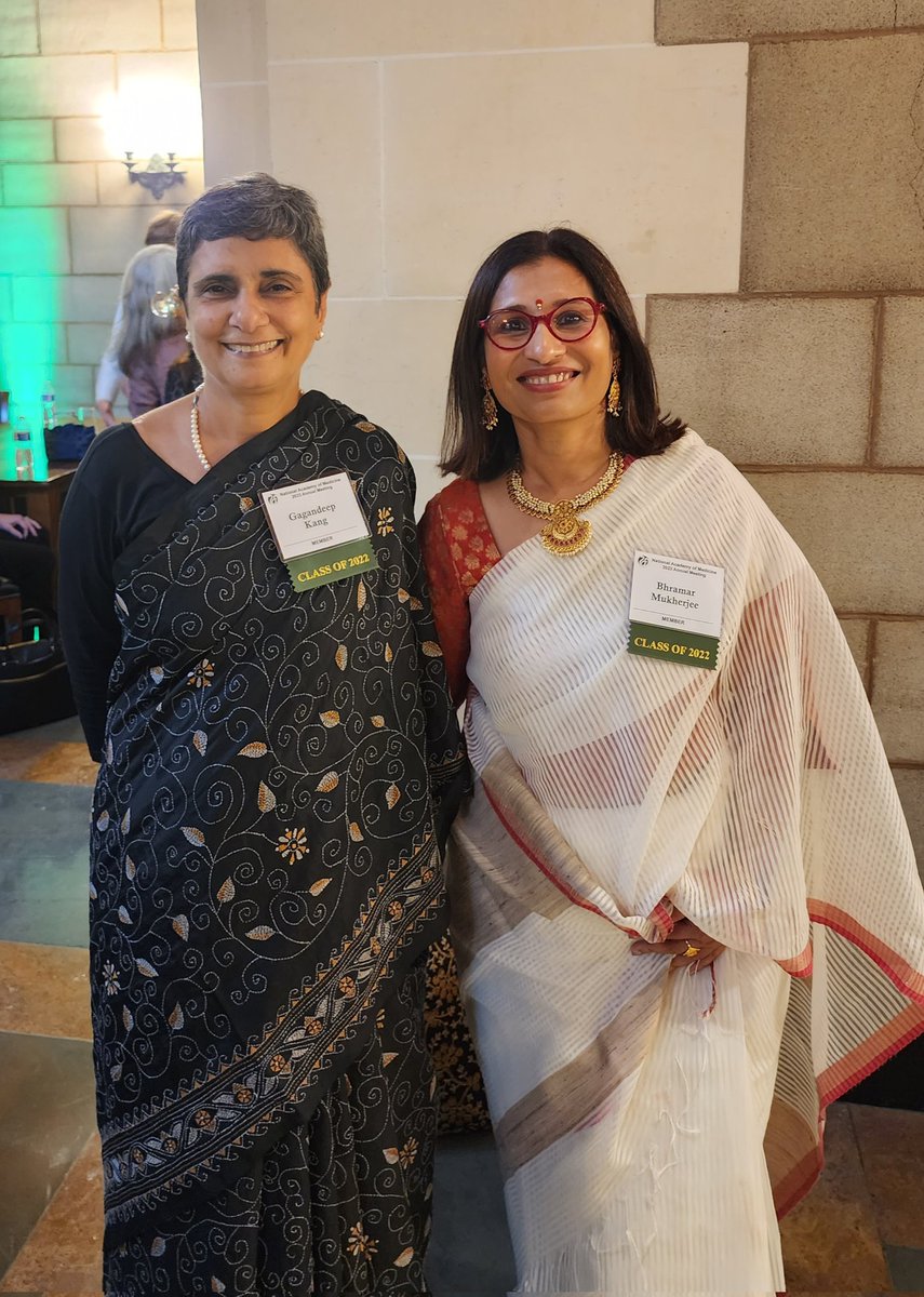 Two new members in saree at @theNAMedicine induction.👌👌 With the brilliant @GKangInd who was elected as an international member of the academy this year. It is hard to believe that I have never met her in person! Congratulations Dr. Kang!