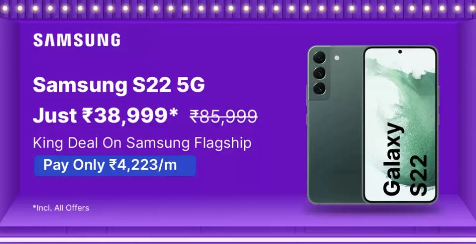 Samsung Galaxy S22 5G #FlipkartBigBillionDays offer price has now been dropped further by ₹1000.
#Samsung #SamsungGalaxyS22