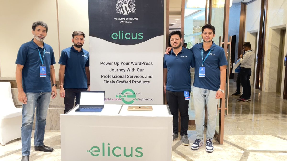 helloelicus's tweet photo. Live from #WordCamp Bhopal. Team Elicus is all set and looking forward to meeting fellow #WordPress enthusiasts. #WCBhopal https://t.co/zUPs2W3Gn9