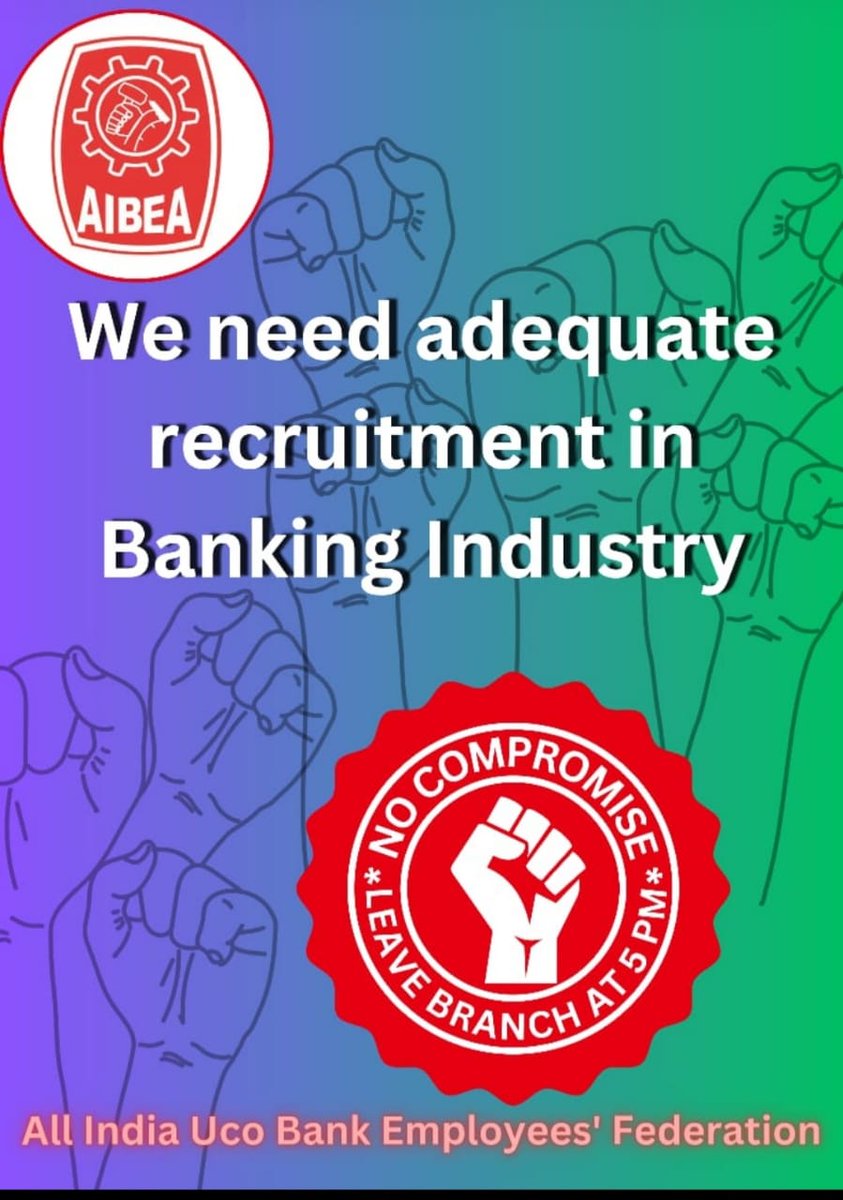 HPUCBEU's tweet photo. In the banking sector many seats remain vacant and we're demanding recruitment for top-notch customer service at the counters! Let's fill these positions to enhance banking services!🚩🚩🚩 #AIBEA #2lakhbankjobs @FinMinIndia @dfs @PMOIndia https://t.co/fe15uKRyVH