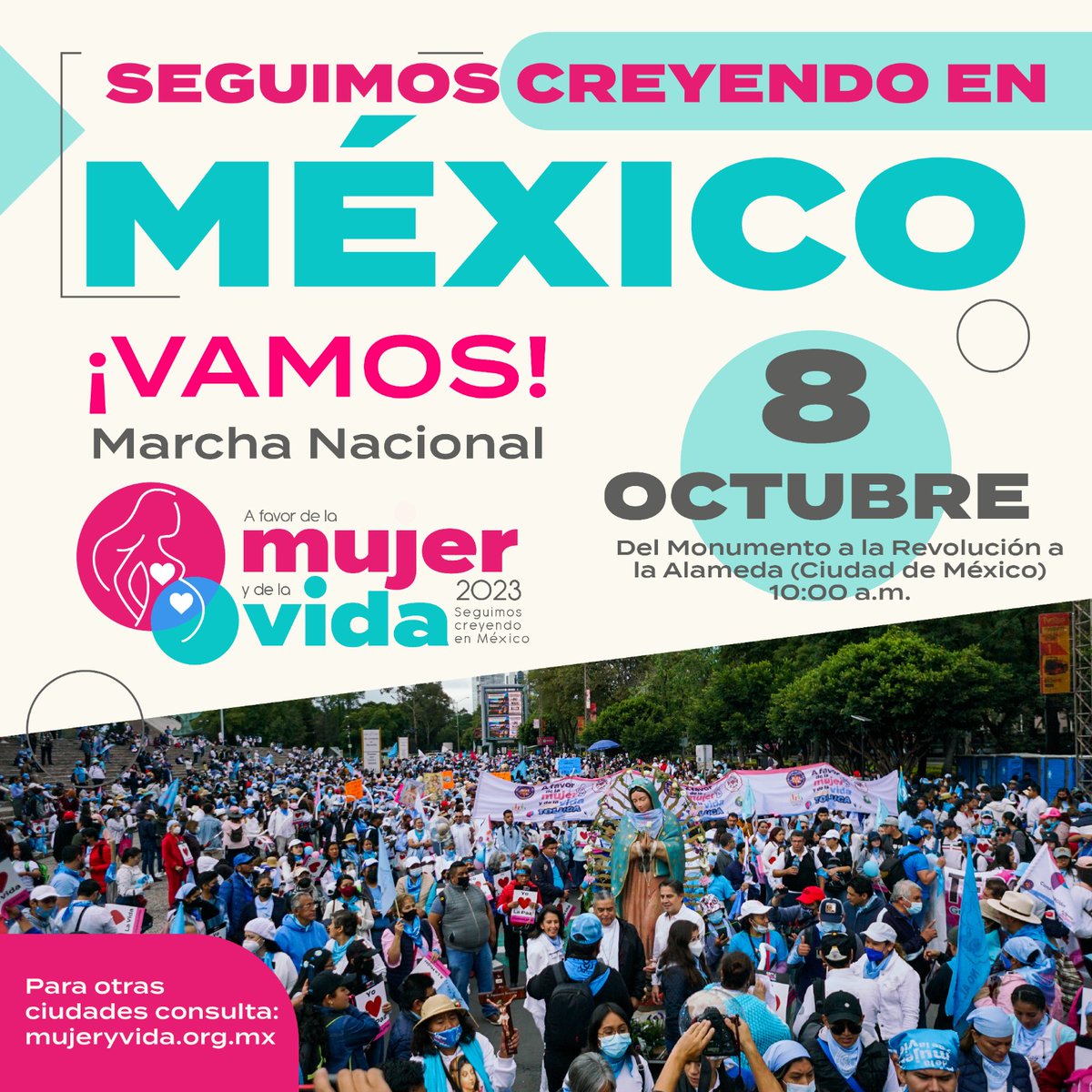 LibertarioMexa's tweet photo. Domingo | 8 de Octubre | 10:00 AM
Monumento a La Revolución 🩵 🩵 🩵
#MarchaProVida #MéxicoEsProVida #SíALaVida https://t.co/GYyWP83g7L