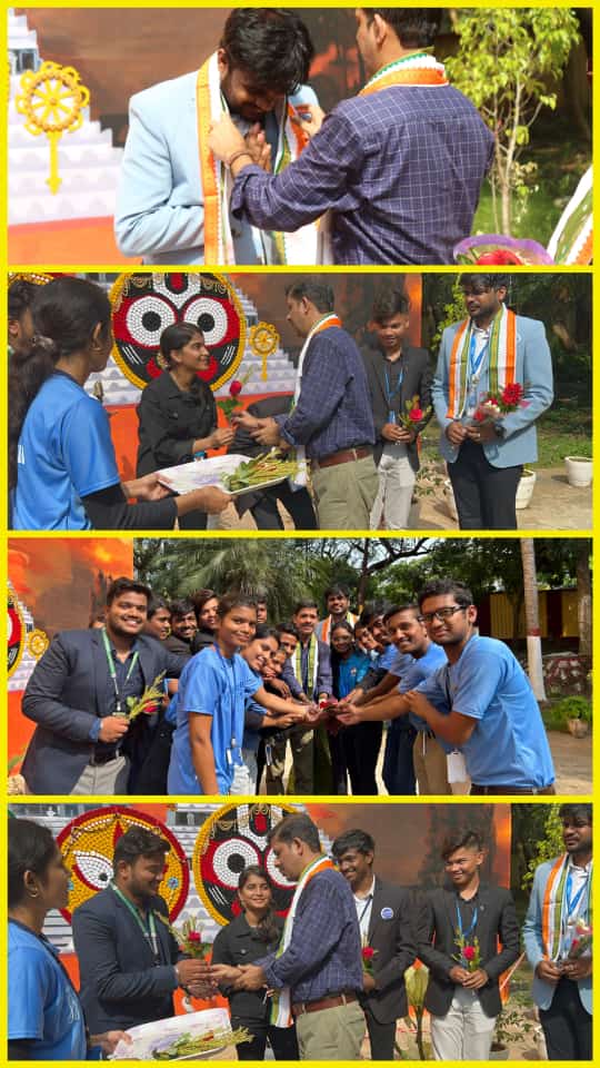 Inauguration day of 'The Divine Wall' by @SATTVIC_SOUL  berhampur team (made up of 5500+ plastic caps) at @KVS_HQ berhampur,Ambapua. Its consequences to aware the youth to 3'R (Reduce, Re-use, Recycle) of plastics. @Sdg13Un @SDGOdisha  @recycleindia  @BharatGDash  @Ssamal12345