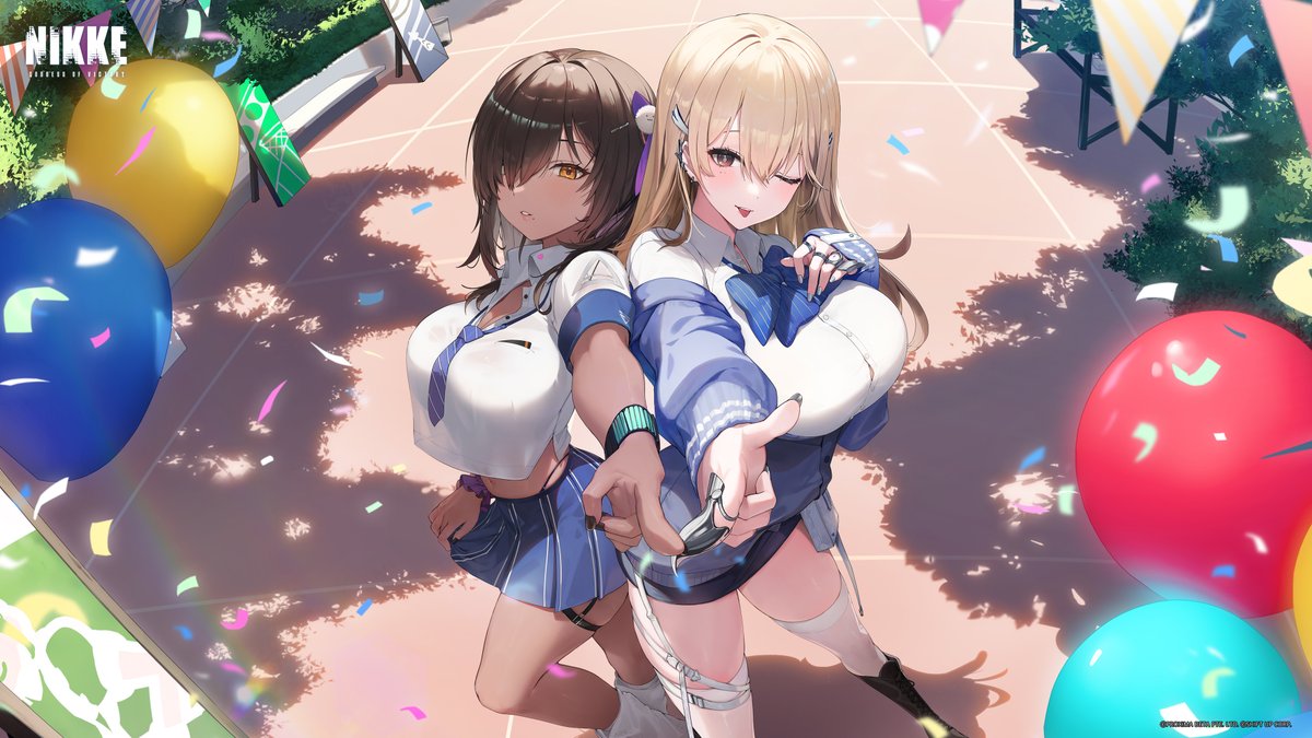 NIKKE_en's tweet photo. 【PC &amp; Mobile Wallpaper Distribution】

We are distributing PC &amp; Mobile wallpapers of Dazzling Pearl squad to all Commanders~

Tia and Naga are about to graduate! 🎓 

Feel free to save and use it as you like!

#NIKKE https://t.co/hvPYXEmWQA