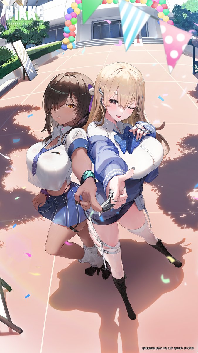 NIKKE_en's tweet photo. 【PC &amp; Mobile Wallpaper Distribution】

We are distributing PC &amp; Mobile wallpapers of Dazzling Pearl squad to all Commanders~

Tia and Naga are about to graduate! 🎓 

Feel free to save and use it as you like!

#NIKKE https://t.co/hvPYXEmWQA