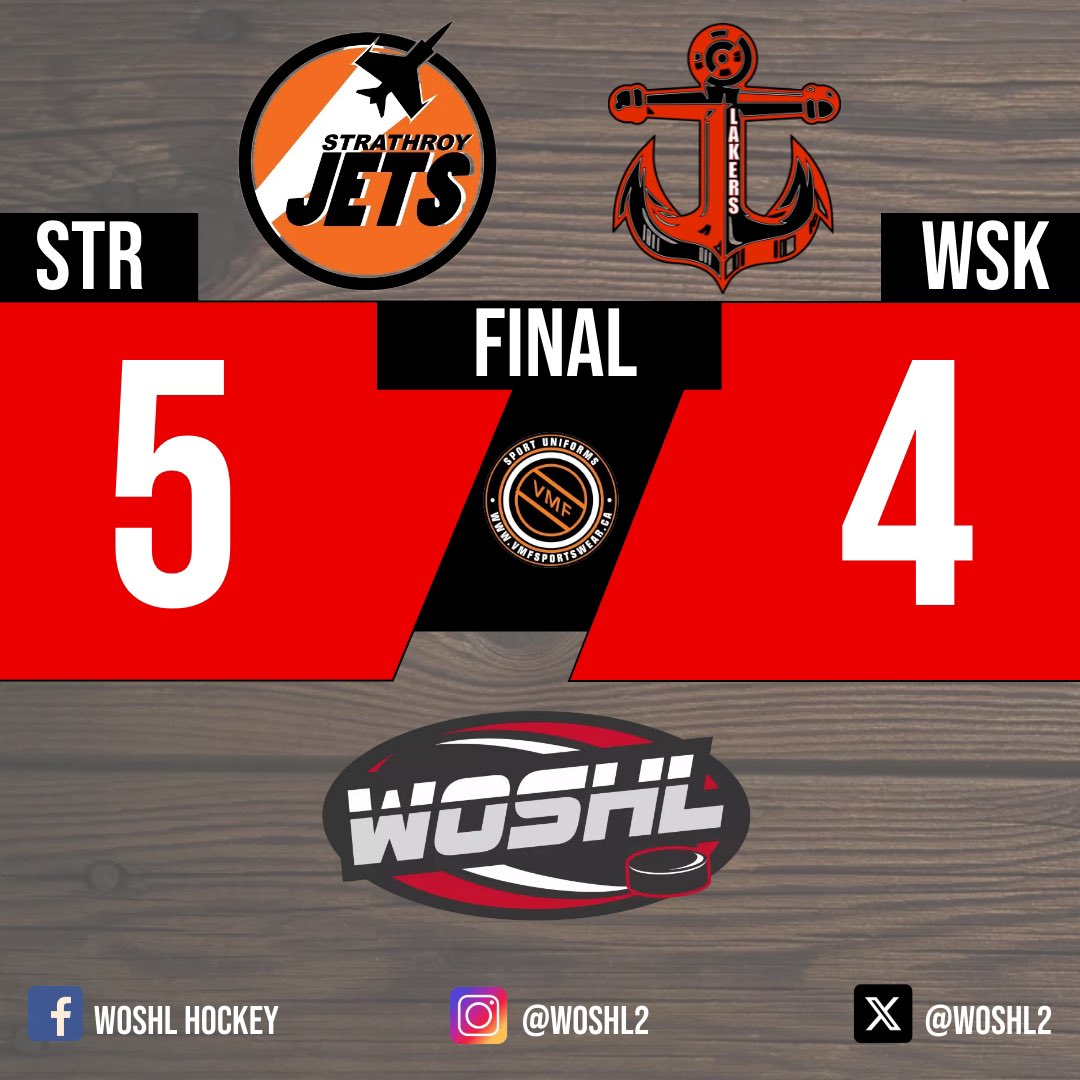OSHL_official's tweet photo. Strathroy remains undefeated!
#WOSHL #SuperLeague #OSHL #GoJetsGo #MakinWaves https://t.co/irhTMuC8kk