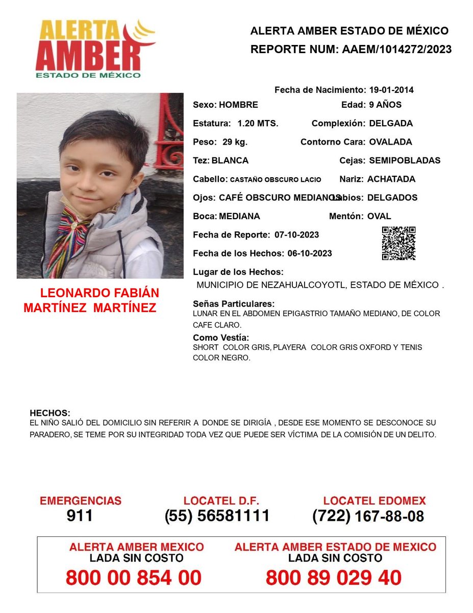 FiscaliaEdomex's tweet photo. 📍Tu apoyo es importante, ayúdanos a difundir, cualquier información para localizar a las siguientes personas comunícate al 📞800 890 2940 Alerta Amber EDOMEX y ☎️ 800 7028 770 #FiscalíaEdoméx. https://t.co/M4prqpnS4R