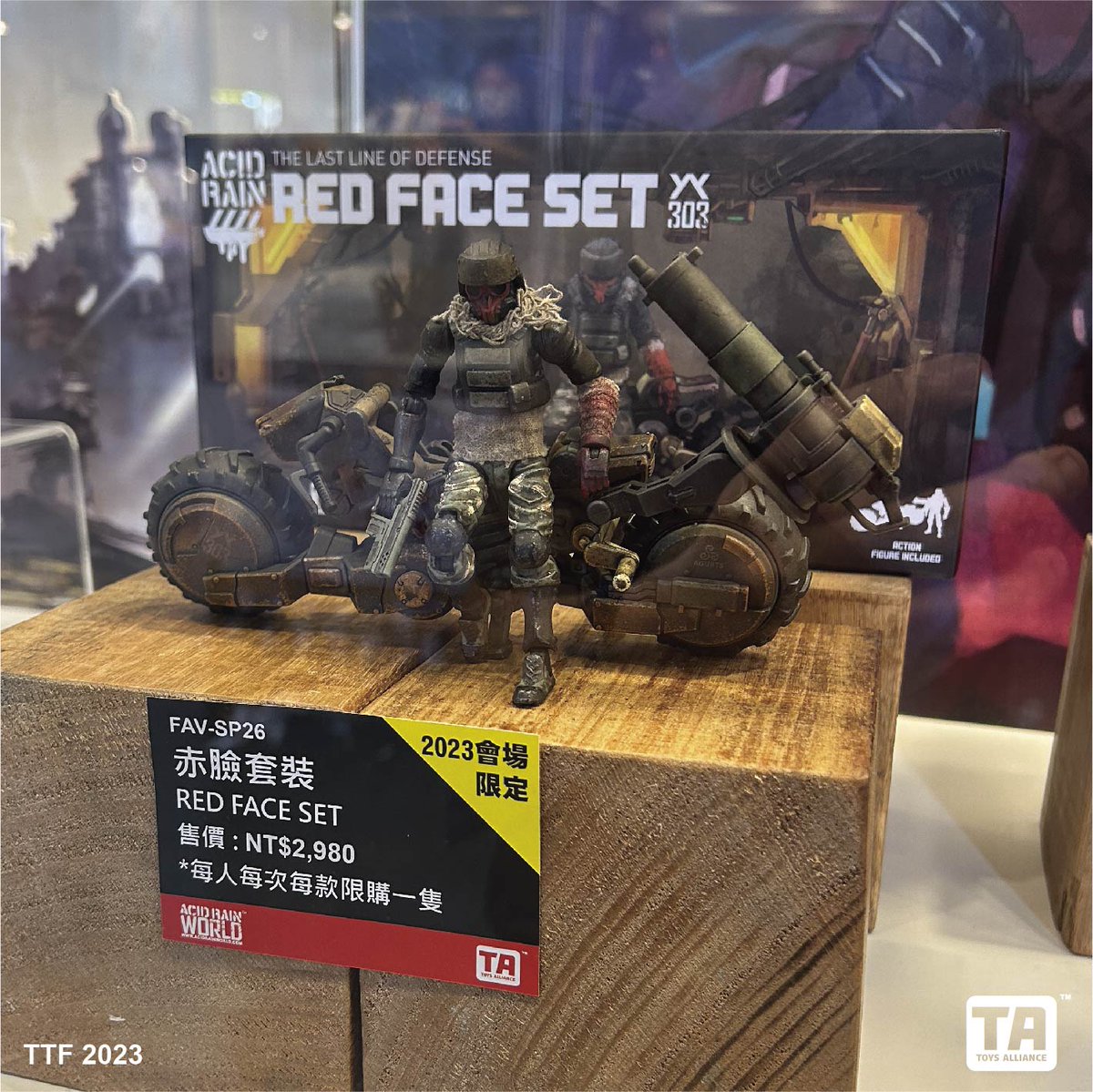 AllianceToys's tweet photo. 2023 TTF 台北玩具國際玩具創作大展event booth review
ACIDRAIN WORLD , ANNEX2179
#toysalliance #acidrain #acidrainworld #1to18scale #Annex2179 #118scale #militarytoys #actionfigures #scifi #war #battledamage #battlefield #motorcycle #kitlau #酸雨戰爭 #可動人偶 #TTF2023 #劉斯傑 https://t.co/EMq4gJisjB