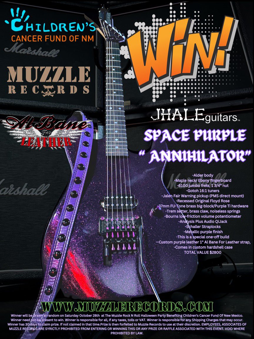 Enter to win this #guitar! #jhaleguitars #charity #FuckCancer #Straturday f95691.myshopify.com/products/muzzl…
