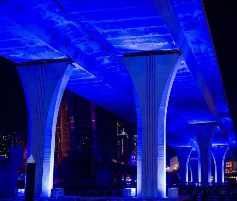 MayorDaniella's tweet photo. Tonight, we turn away from darkness and light up blue in solidarity with Israel. 

Thank you to @portmiami and our partners at @CruiseNorwegian and @RoyalCaribbean for illuminating in the name of peace and unity. 🇮🇱💙 https://t.co/B4A0cjXMxw