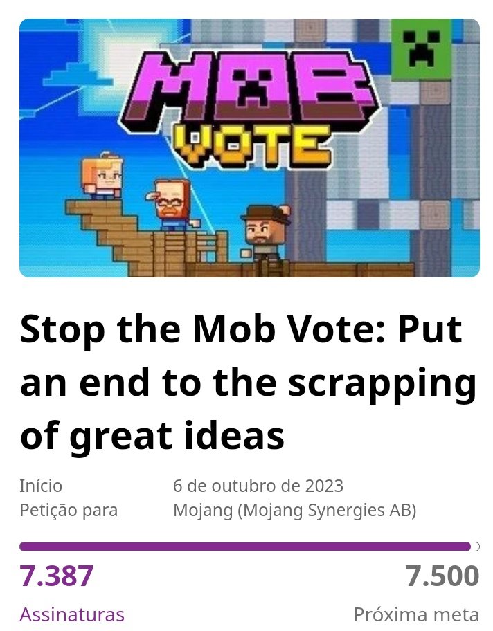 Participe da Votação de Criaturas do Minecraft Live 2023