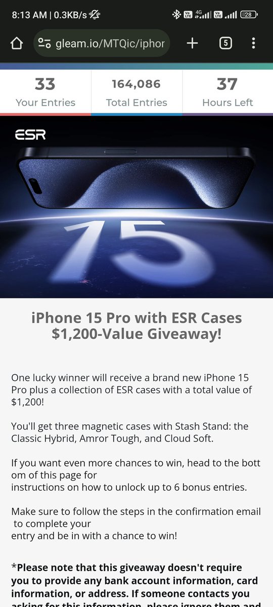 @ESRgear MY ENTRY IS 33 NOW 🥹
THANKS FOR THIS GIVEAWAY #ESRMagsafe #giveaway #iPhone15Pro