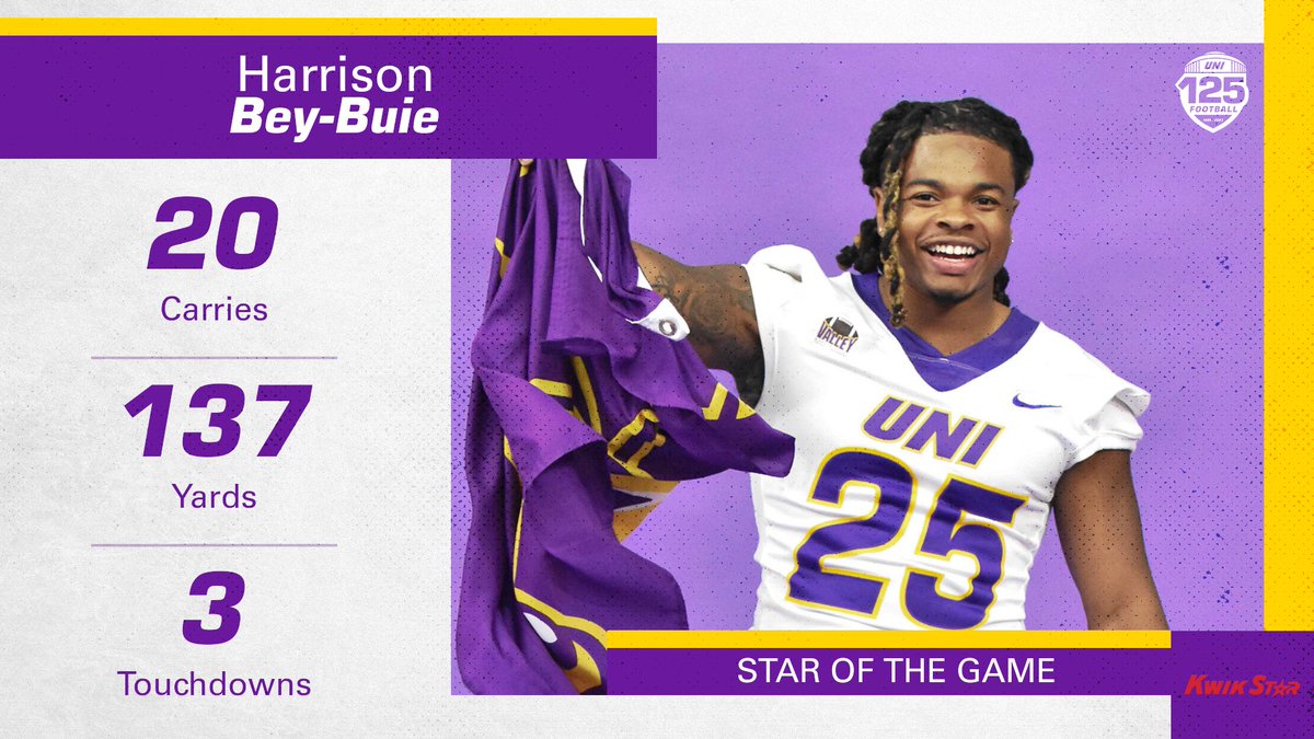 On a career-night for #️⃣ 2️⃣ 5️⃣ , Harrison Bey-Buie is your <a href="/KwikStar/">Kwik Star</a> Star of the Game!

#EverLoyal #UNIFB125 #1UNI