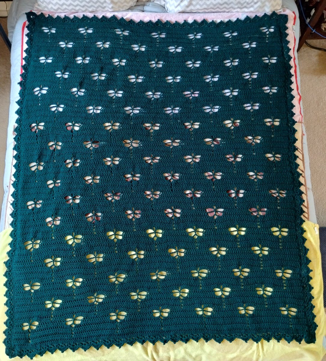 StaceyJanssen's tweet photo. I'm barely on here anymore, but here's a couple blankets I finished recently, as well as a neat shawl I'm working on (please admire the screaming faces) https://t.co/MQnpv8WIdD