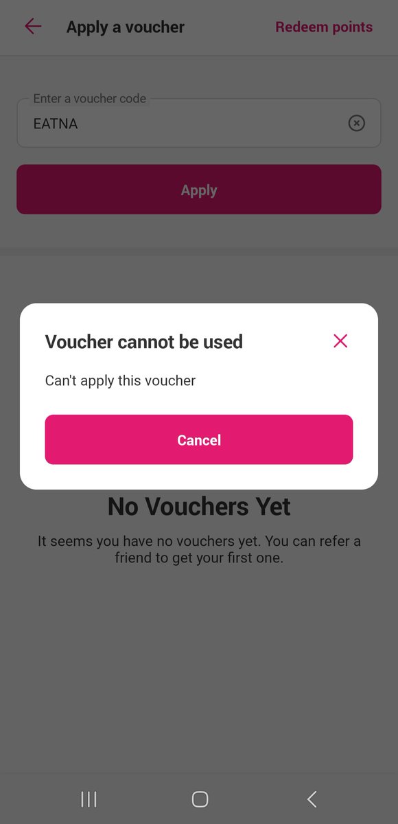 asadahvacachan's tweet photo. Story of my foodpanda voucher life.  (Even after I wait for correct time/choose the correct restaurant.) https://t.co/43WTwBDwcy