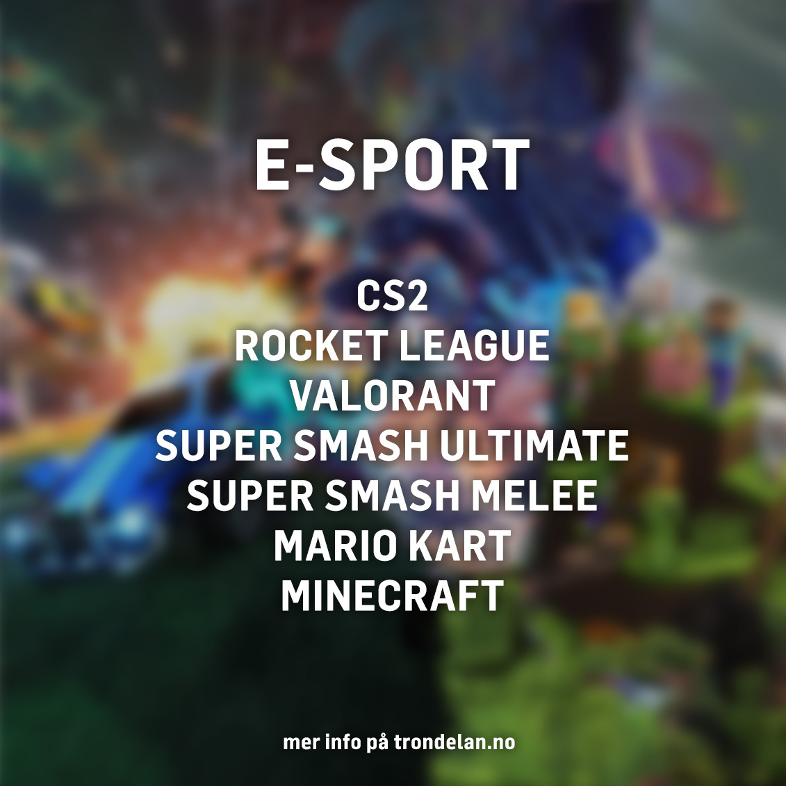 trondelan's tweet photo. E-sport og annet på #TrøndeLAN i år 🤩 

Så skal vi selvsagt lansere noen artige ting i dagene frem mot LAN, så sikre billetten din på https://t.co/OHFnzRptKj 😏 https://t.co/Xf1ZWfTdhi