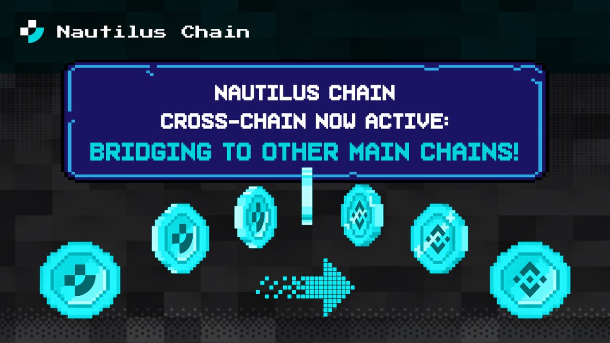 nautilus_chain's tweet photo. ๐ Nautilus Cross-Chain Update!
Nautilus Chain's bridging capability is LIVE!
Connect now from Nautilus to other main chains.
๐Get all the details at https://t.co/1tHKdfXxl8
#NautilusChain #BridgeNow #ExploreCrypto