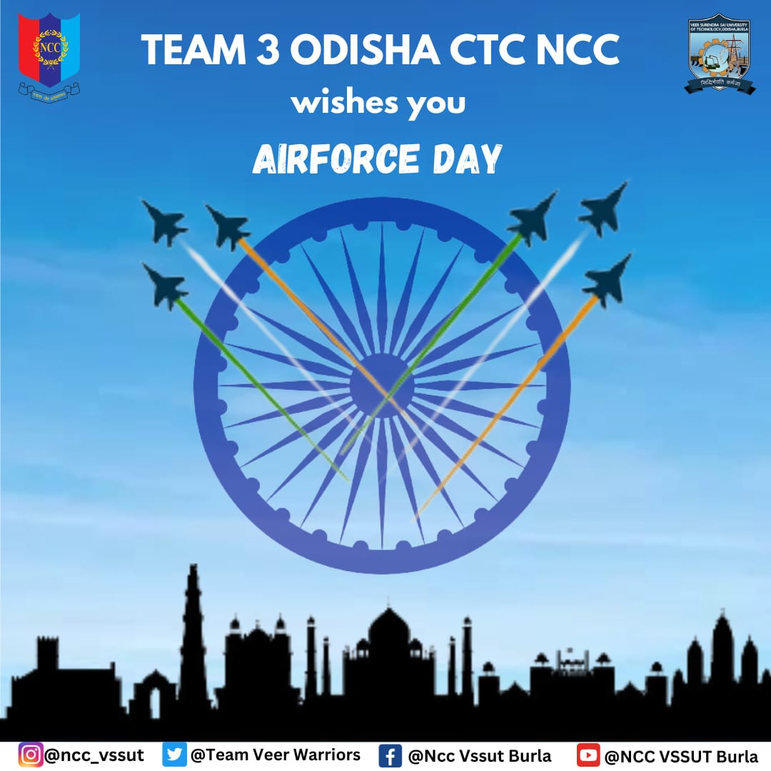 veerwarriors's tweet photo. This Airforce Day,  Team 3(O) CTC NCC salutes our brave Air Warriors who through their selfless service &amp; sheer dedication ensure the safety and security of our country. 

The Warriors of India, The Conquers of Skies. May our Warriors always Fly High. https://t.co/5PHZt46csx