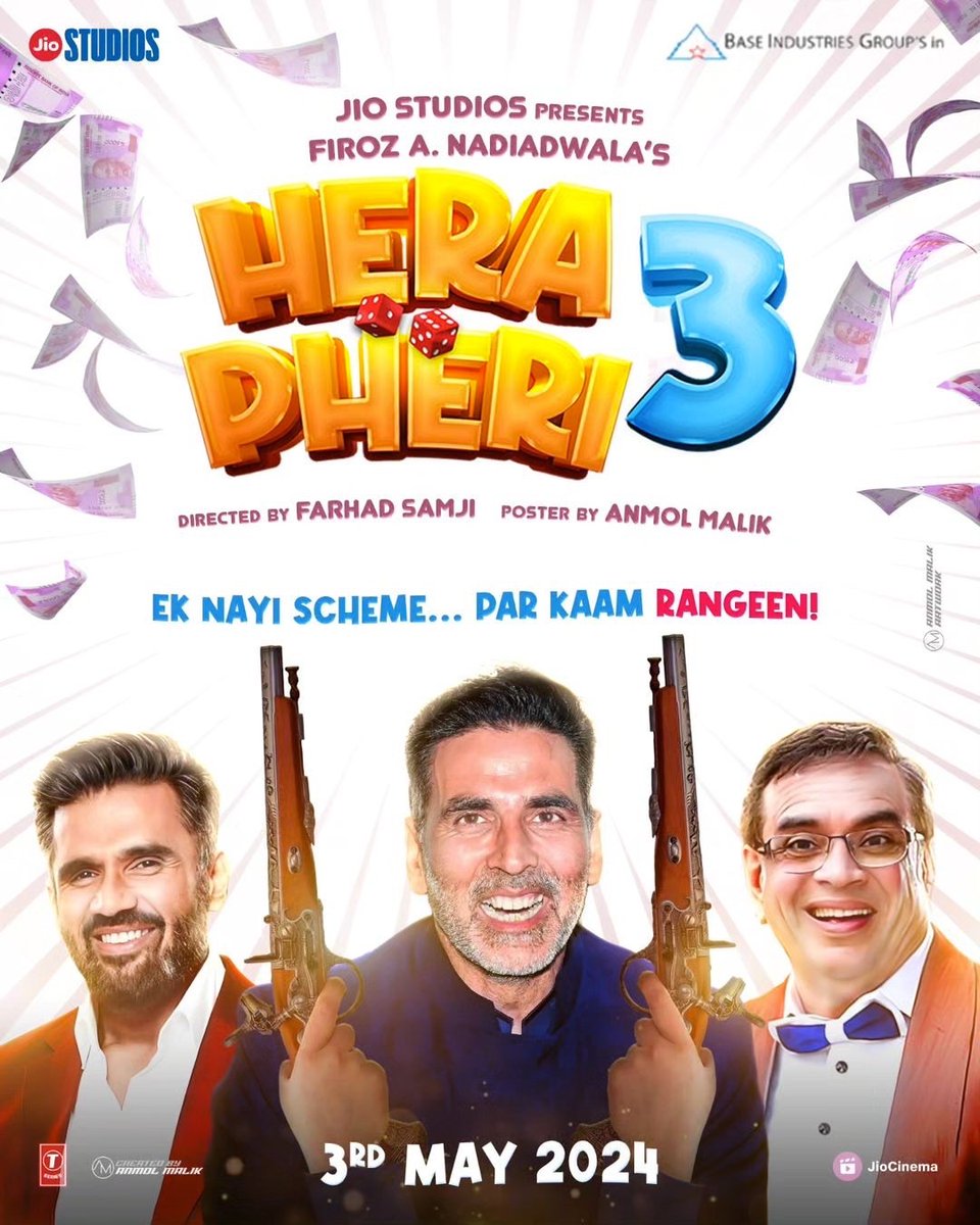 Ek Nayi Scheme, Par kaam Rangeen! 😍
.
Art by @anmolmalikofficial
.
#OCDTimes #HeraPheri3 #AkshayKumar #SunielShetty #PareshRawal #Bollywood #FirozNadiadwala #MoviePoster #Fanart #Fanmade