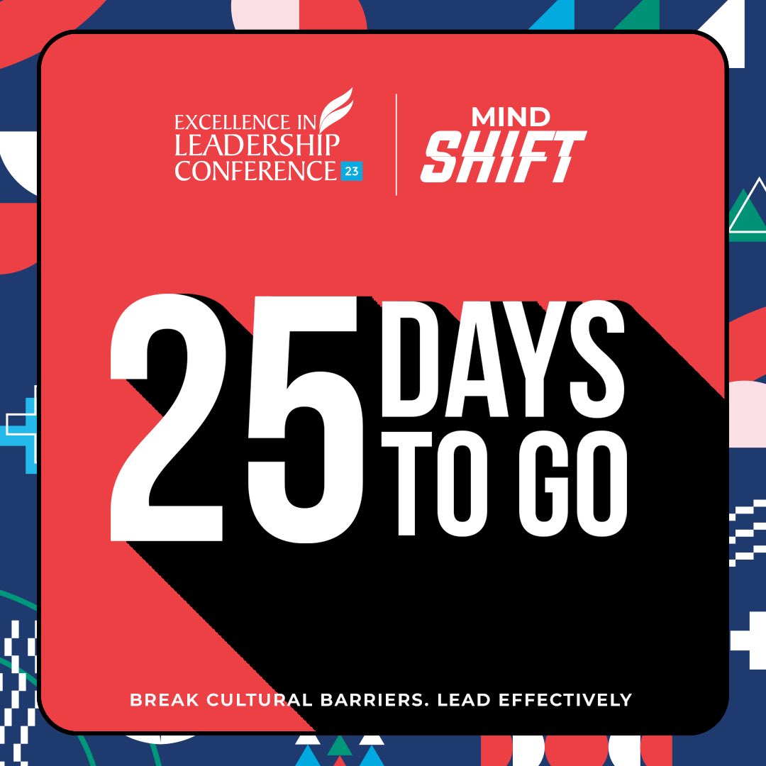 #25daystogo

Excellence in Leadership Conference  #ELC2023 is just 25 days away!

 On November 2nd and 3rd, 2023.

You can attend in-person at Daystar Christian Centre, Ikosi Road, Oregun, Lagos.
The livestream will be on our website and on all our social media platforms.

it’s a
